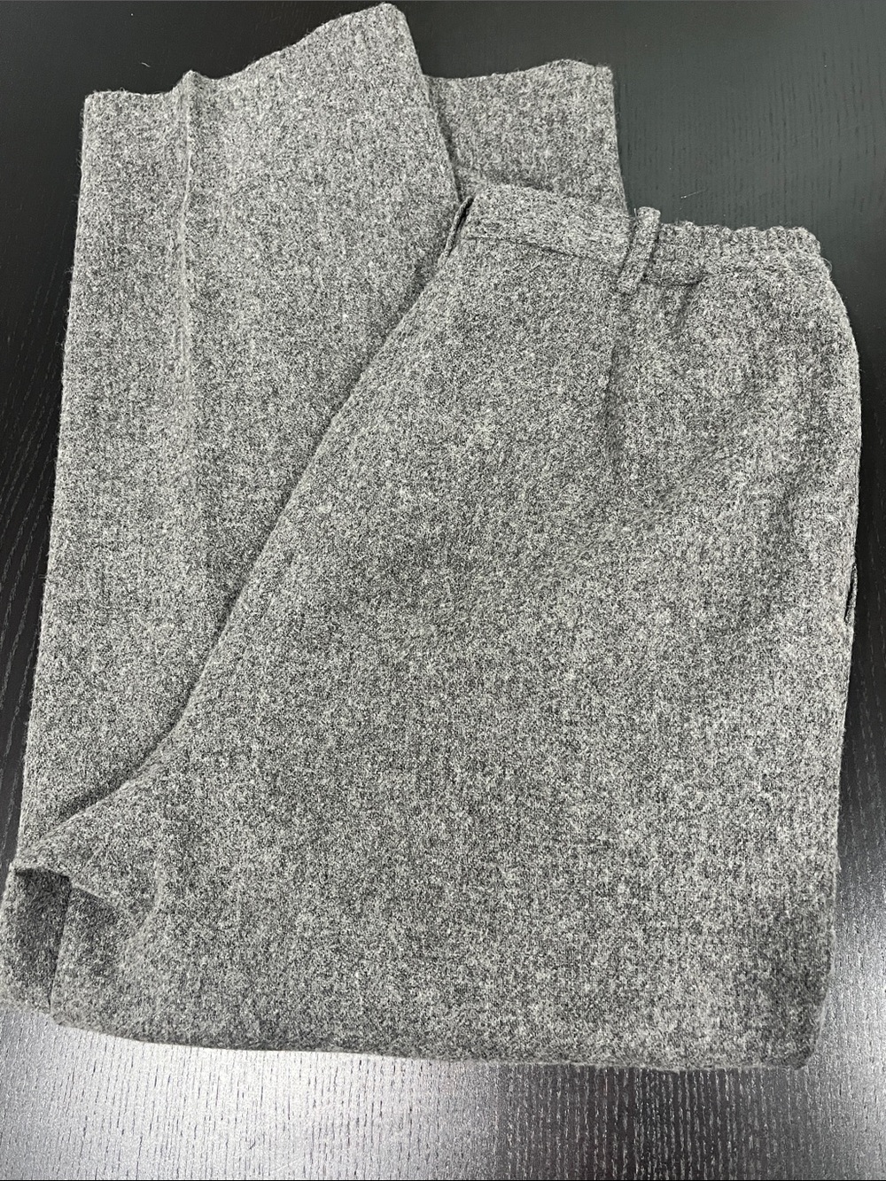 Women’s Sag Harbor Vintage Dark Grey Wool-Blend Pleated Pants - Size 14